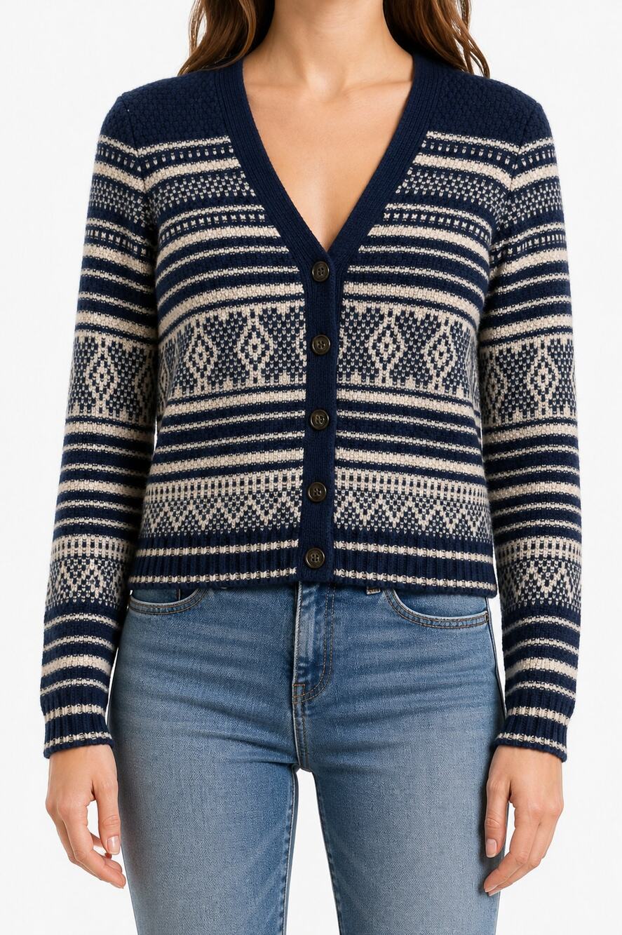 Madewell Merino Wool Fair Isle Cardigan Sweater Womens S Cottage Grandpacore